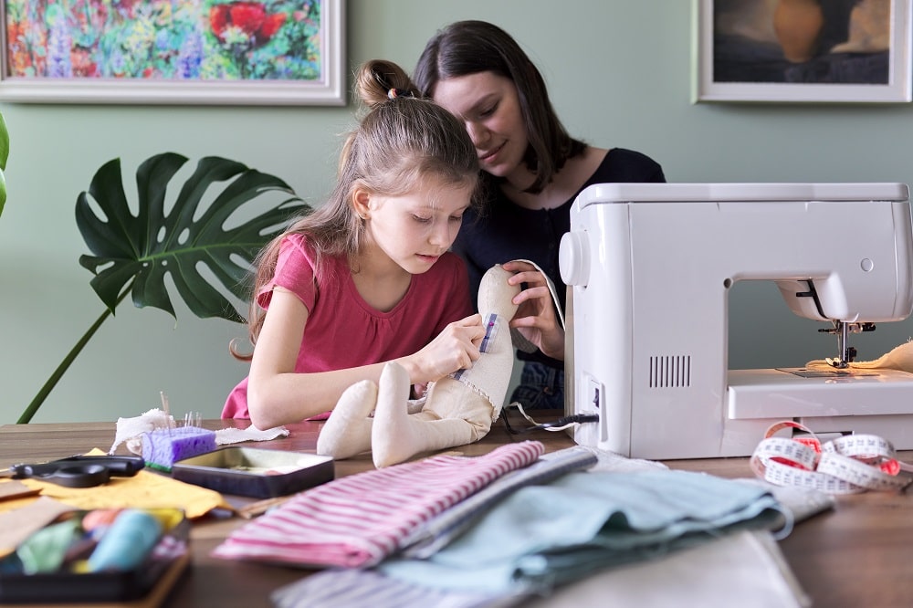 Made by Me My Very Own Sewing Machine for Beginner, Portable Battery Powered First Sewing Machine for Kids Ages 8+, Includes Fabric, Thread, Measuring