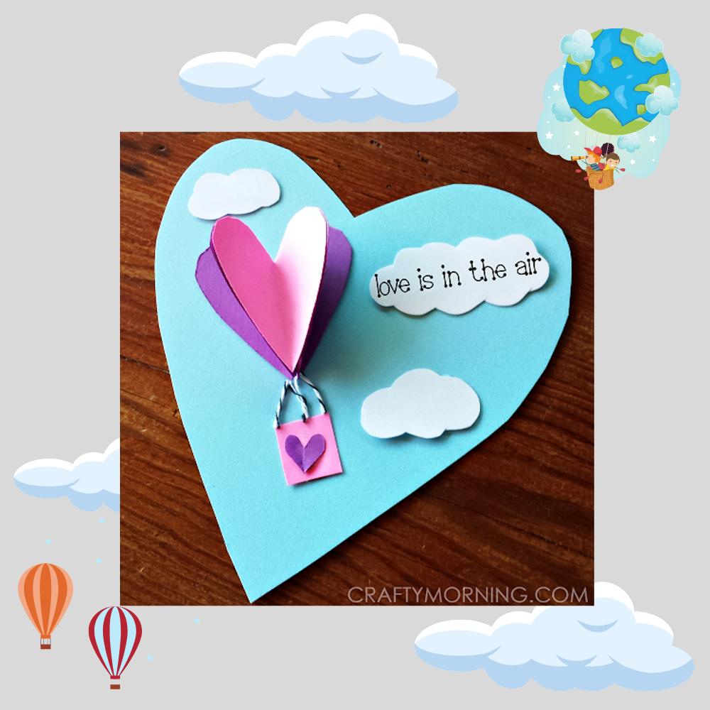 3D Hot Air Balloon Valentine Card