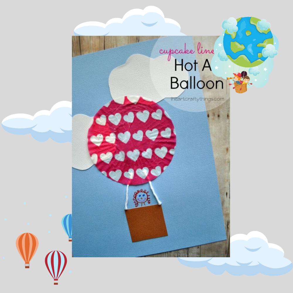 Cupcake Liner Hot Air Balloon Kids Craft