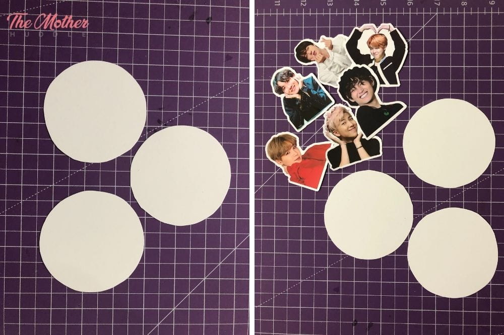 Circle cupboard papers with BTS stickers