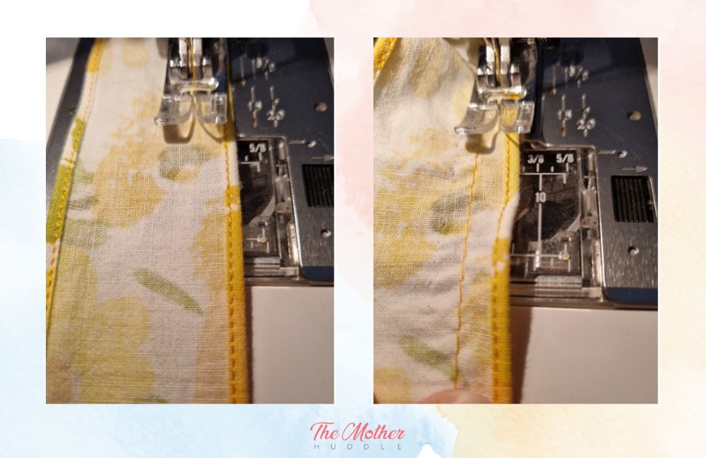 On top ruffles stitching