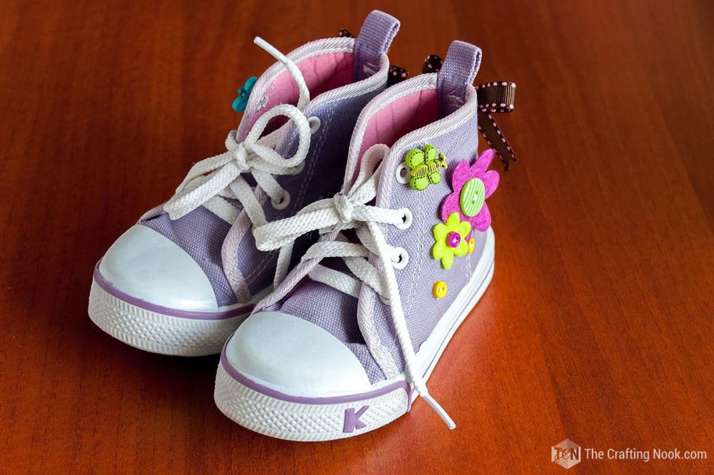 DIY Embellished Button Shoes for Girls