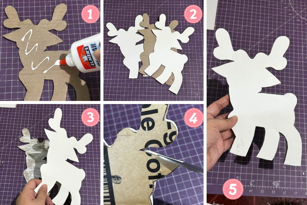 Cover your reindeer with white paper