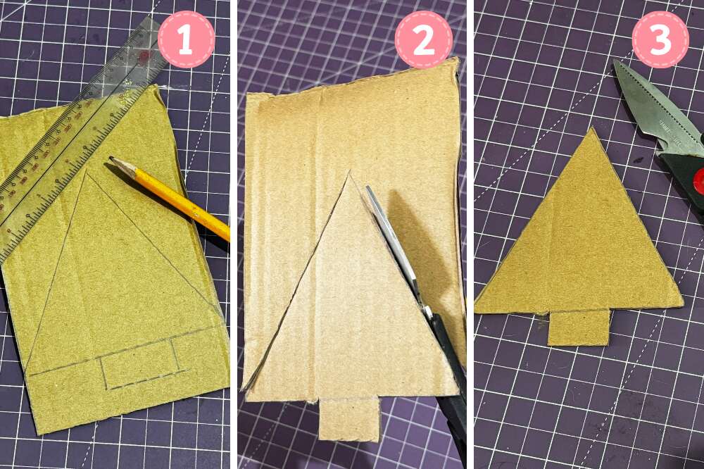 Step 1: Draw a tree and cut your carton or cardboard