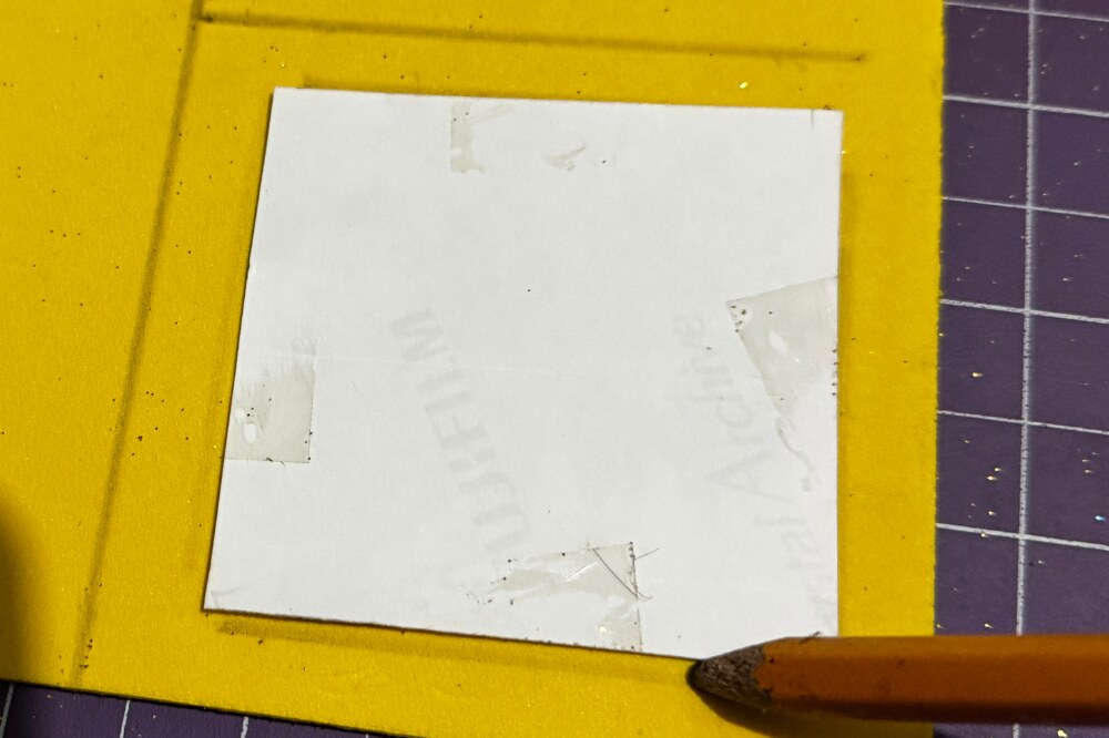 Step 1: Measure the glitter foam paper of your desired size with pencil and ruler