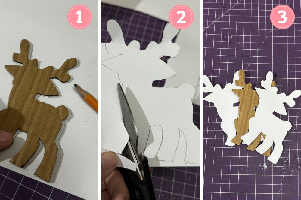 Step 2: Cover your reindeer with white paper