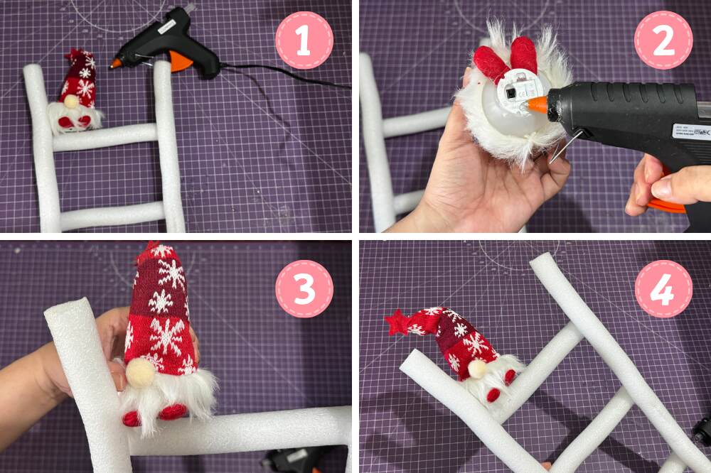 Step 5 Add your chosen ornament to the ladder. DIY STYROFOAM LADDER CHRISTMAS TREE ORNAMENT