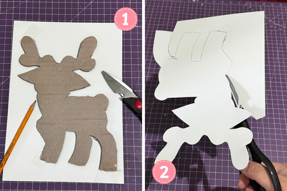 cut the reindeer pattern
