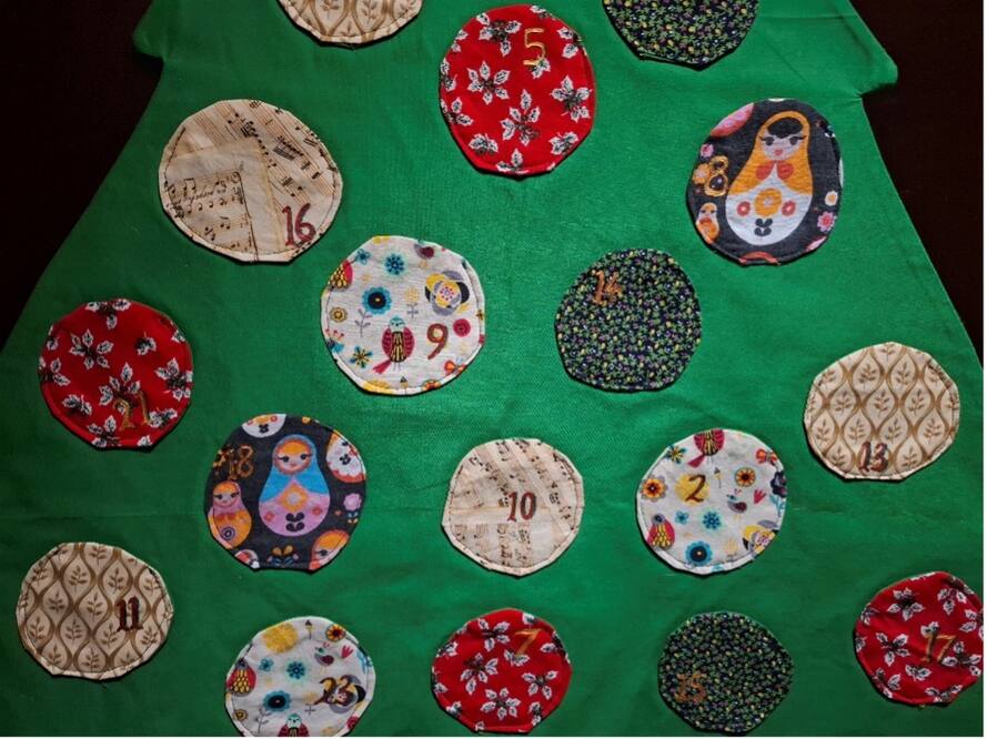 sew the bubbles to the tree