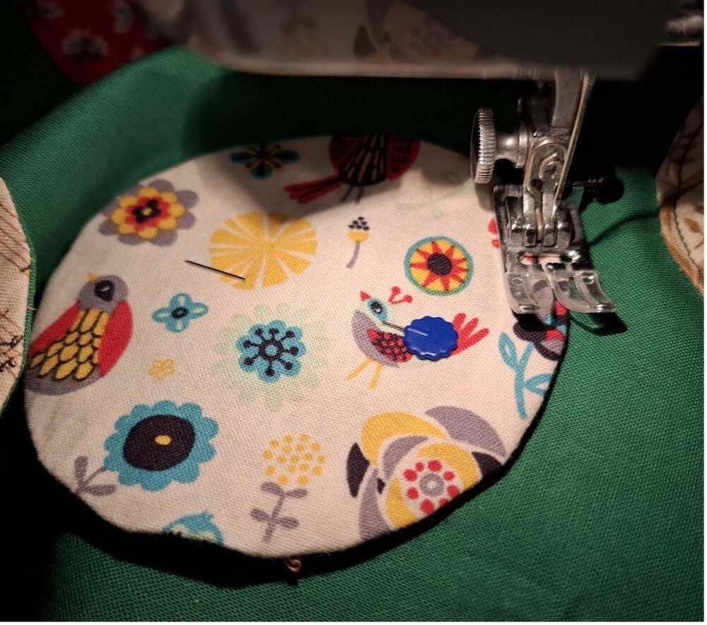 sewing around the bubble