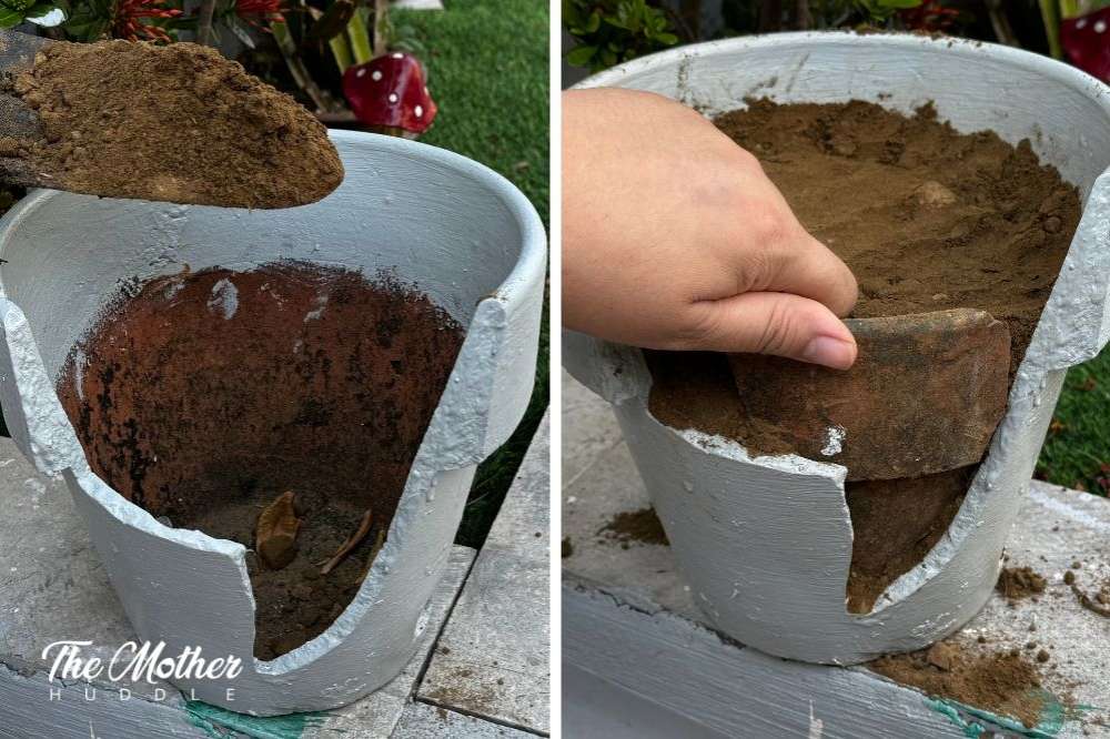 Fill the pot with soil