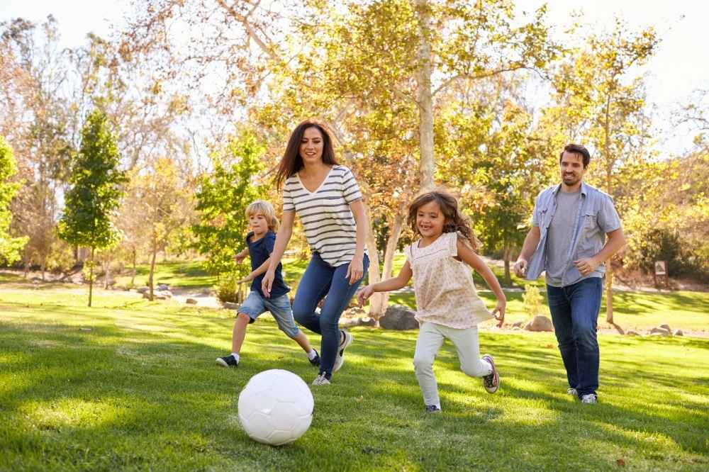 playing with the kids outdoor