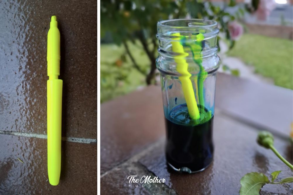 Add the highlighter in the food dye