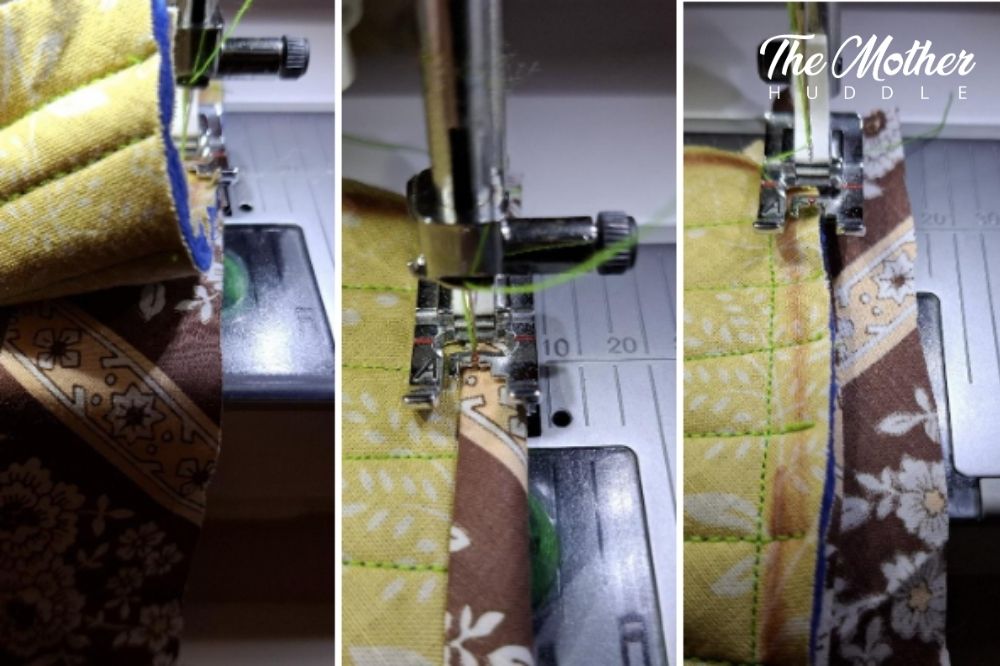 DIY Acorn Pot holder Step 5 - Sewing the edge straight