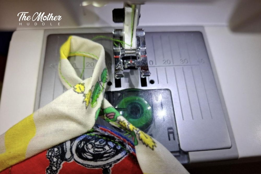 Step 7 - making a loop for DIY mushroom Potholder