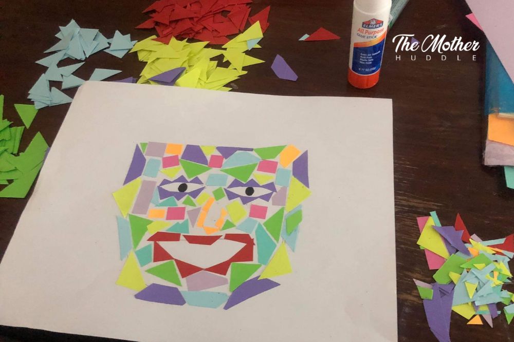 Step 3 Gluing The Cut-Out Colored Paper Pieces