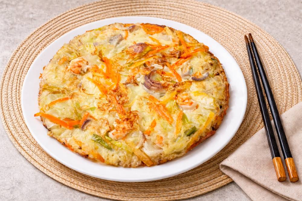 Vegetable Korean Pancake with Shrimp