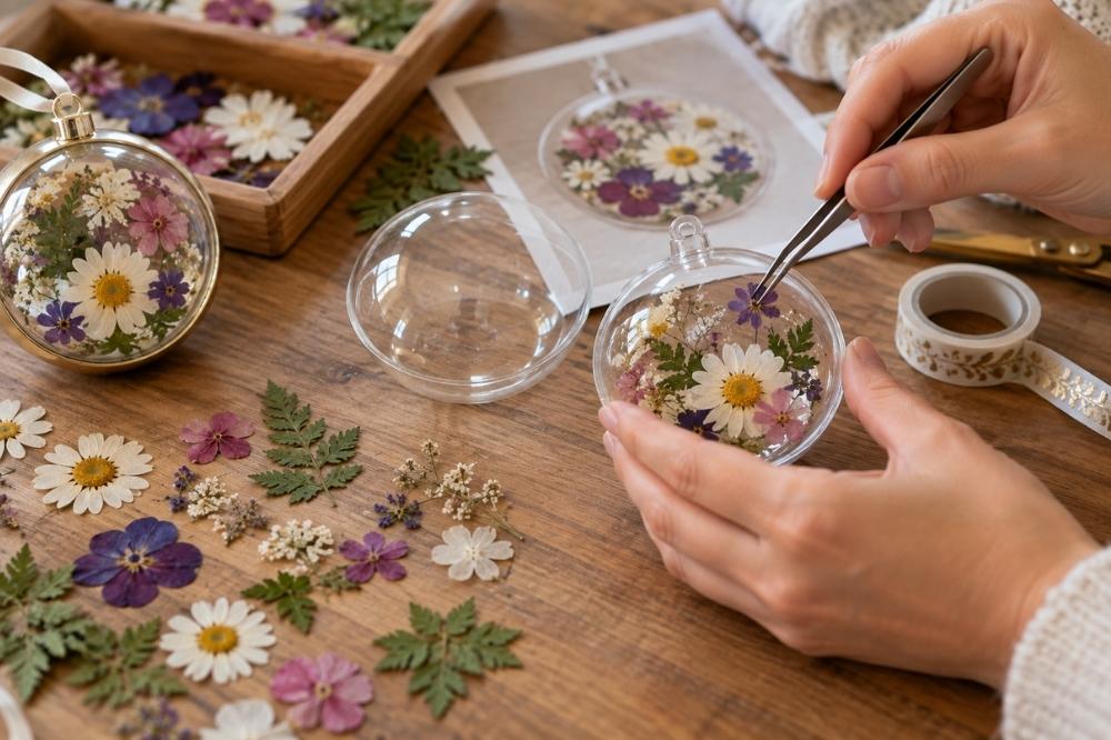 Pressed Flower Ornament Using Acrylic